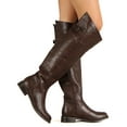 thumbnail image 6 of Breckelles Rider-82 New Women Crinkle Leatherette Round Toe Riding Thigh High Boot, 6 of 6