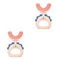 thumbnail image 1 of Jumpingount Cepillos de manuales en forma de U para niños pequeños, herramienta de limpieza de de 360 grados con mango, cepillos de plástico Rosa Typ 2 2Conjunto, 1 of 6