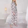 thumbnail image 3 of Yiaed Poodle Dog Print Pajamas Women's Long Sleeve Sleepwear Soft Button Down Loungewear Pjs Lounge Set Nightwear Womens Pajama Pants-Small, 3 of 7
