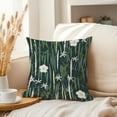 thumbnail image 3 of Ethan Taylor Botanical Throw Pillow Soft Cushion Cover 'Zen Japanese Garden III Botanicals Asian Plants' Pattern Decorative Square Accent Pillow Case, 16x16 Inches, Green, White, 3 of 5