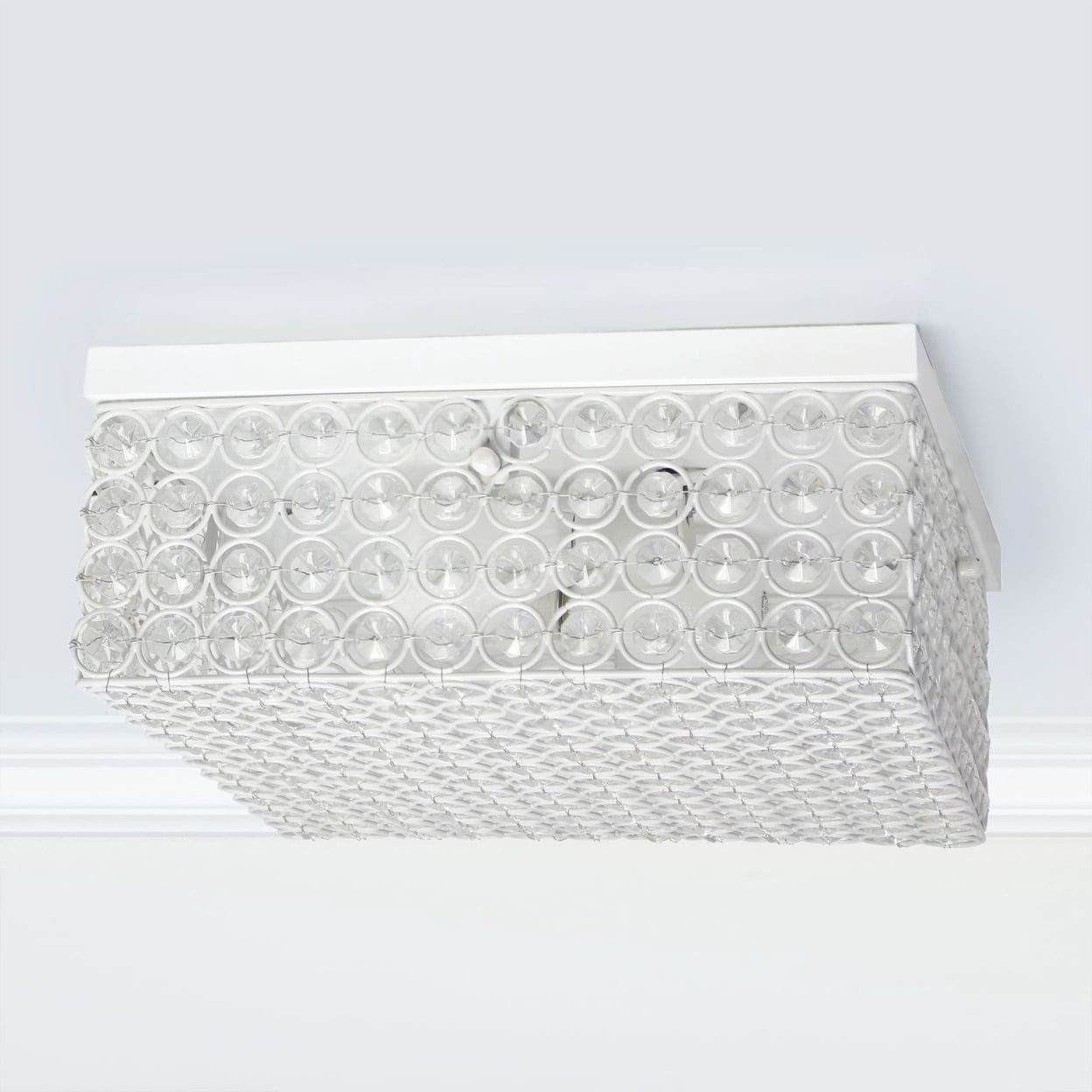 Lalia Home Glam 2 Light 12 Inch Square Flush Mount White