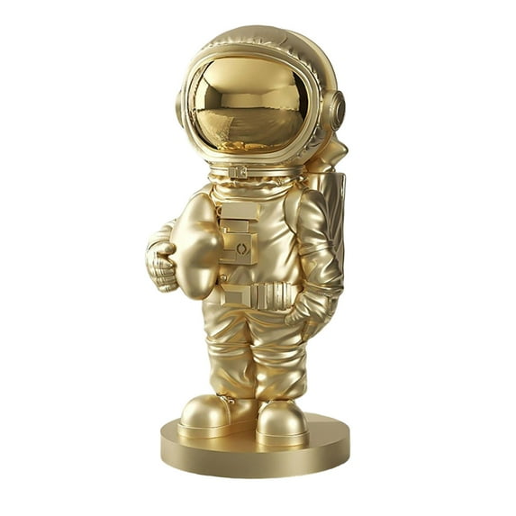 Astronaut Statue Preschool Learning Educational Toys Creative Cute Outer Space Sculpture for Boys Decoration Table office and home , Gold
