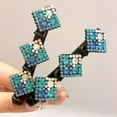 thumbnail image 4 of Pompotops Sparkling Crystal Stone Hair Clips for Women Girls Rhombus Rhinestone Chopped Hairpin Clip Hair Accessories, 4 of 4