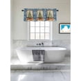 thumbnail image 4 of Christmas Blue Valances for Windows, Xmas Tree Ball Fruits Snowflake Light Filtering Window Treatment Valances, Rod Pocket Small Curtains for Kitchen/Bathroom, 42"x12", 4 of 9