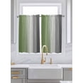 thumbnail image 2 of Tier Curtains 45 Inches Long, Sage Green Gray Ombre Window Treatment Curtain Drapes, Vintage Country Wooden Window Half Privacy Curtains for Bedroom Bathroom, 42"x45", 2 Panels, 2 of 7