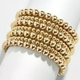 thumbnail image 2 of HOOUN 14K Real Gold Plated Bead Bracelets 4 5 6 8MM Stacking Bracelets Jewelry Gifts-8mm*2, 2 of 9