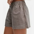 thumbnail image 5 of JIKNTTR Womens Shorts Cute Soft Plaid Print Button Front Pajama Bottoms Shorts Sleepwear Lightweight Summer Shorts, 5 of 6