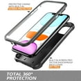 thumbnail image 6 of Dexnor Apple iPhone 11 Case with Screen Protector and Kickstand Heavy Duty 2 in 1 Dual Layer 360 Full Body Protective Rugged Shockproof Bumper Cover Case for iPhone 11 6.1 inch,Black, 6 of 11