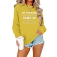 thumbnail image 3 of Baqcunre Essential Hoodies Womens Fashion Letter Print Crew Neck Sweatshirt Long Sleeve Top Pullover Crewneck Sweatshirts Womens Fall Tops Yellow L, 3 of 4