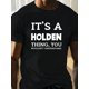 thumbnail image 1 of Men'S Regular Size Casual Crew Neck T-Shirt, 100% Cotton Knit Fabric, Geometric Pattern, Slight Stretch, Regular Fit, Summer Short Sleeve Top with "It'S a Helden Thing" Graphic Print for Da, 1 of 6