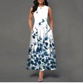thumbnail image 1 of WAYOFLOVE Ladies Spring Summer Long Dress Women White Sleeveless V-neck Pockets Party Dresses Elegant Print Casual Vintage DressL Gao Jinjia LED, 1 of 2