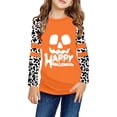 thumbnail image 3 of Gibobby blusas de vestir Niñas formal Niñas Halloween Calabazas Impresiones Casual Leopardo Niñas Sudaderas Niños Pequeños Niños Niñas Tops de Manga Larga （Dorado， 4-5 Años), 3 of 4