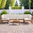thumbnail image 2 of Homall 6-Seat Patio Conversation Set Acacia Wood Outdoor Furniture Set, White, 2 of 7