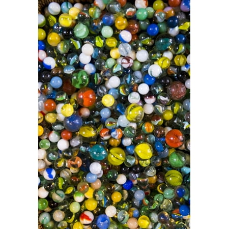 Art Glass Marble Pile of glass marbles, Williamsburg, Brooklyn, New York, Usa. Print Wall Art By Julien McRoberts ()