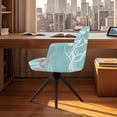thumbnail image 3 of Xoenoiee Turtle Hibiscus Print Velvet Curved Back Dining Room Chair Covers with Arms Stretch Swivel Bar Stool Chair Slipcover, Removable Vanity Kitchen Office Desk Armchair Protector Covers, 3 of 7