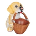 thumbnail image 3 of Estatua de cachorro de animales con cesta, figura de resina de perro, centro de mesa, decoraciones de joyería, caja de almacenamiento para encimera de Soledad estatuas de escritorio, 3 of 9