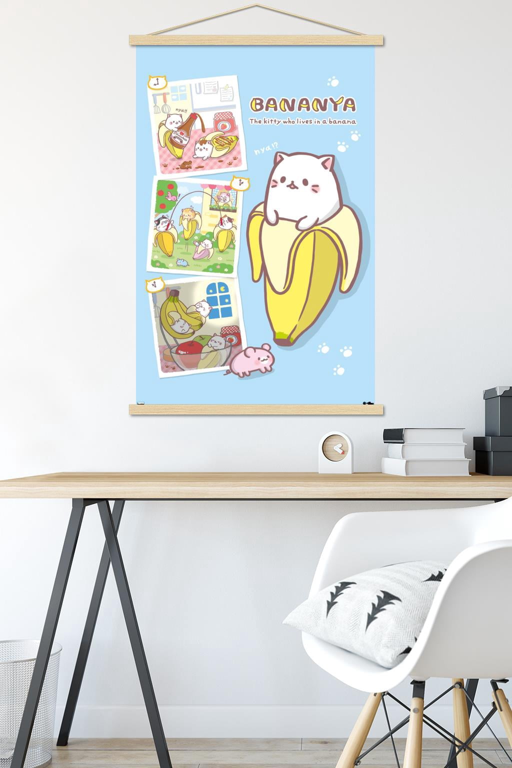 Bananya - Collage Wall Poster with Magnetic Frame, 22.375" x 34"