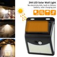 thumbnail image 4 of Luces Solares Luces De Seguridad Solares Led Para Exteriores Sensor De Movimiento Ip65 Luz De Pared Solar A Prueba De Agua Con 4 Modos De Iluminación 270 Grados De Iluminación Batería De 2200 Mah Para Muyoka Hogar, 4 of 7