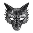 thumbnail image 1 of Máscara de lobo de Halloween, accesorio de disfraz de cosplay, tocado de animal creativo para la noche. Argén, 1 of 7