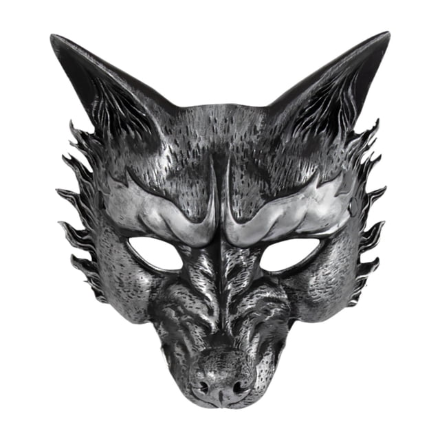 Máscara de lobo de Halloween, accesorio de disfraz de cosplay, tocado de animal creativo para la noche. Argén