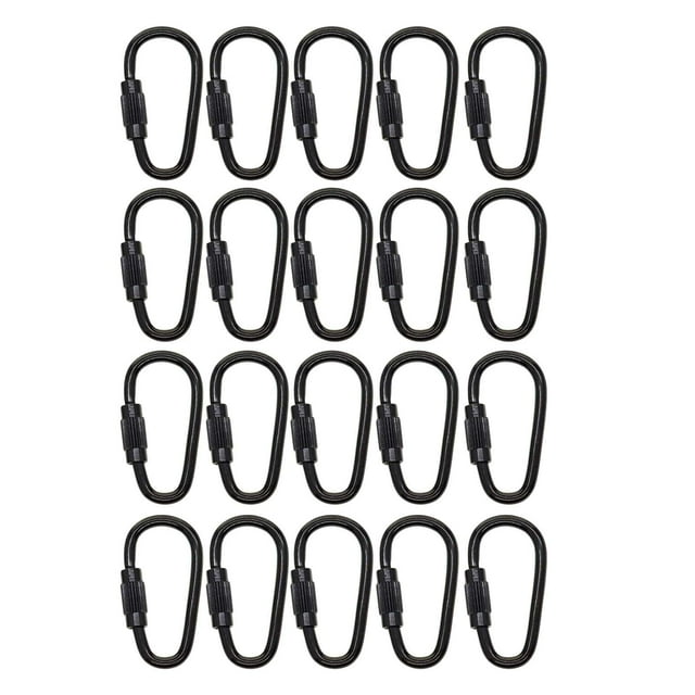 20x Petit Mousqueton Verrouillable pour Usage Intérieur Extérieur Mini Mousqueton