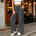 thumbnail image 2 of Levmjia Women Wide Leg Corduroy Pants High Waisted Drawstring Lounge Pants with Pockets Solid Color Casual Long Trousers, 2 of 7