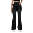 thumbnail image 1 of HSMQHJWE Women's Totally Shape Stretchy Bootcut Flare Denin Jeans Slim Fitting Stretchy Washed Denim Flared Jeans, 1 of 7