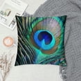 thumbnail image 2 of Nawypu  Colorful Peacock Feather Decorative Throw Pillow Cases Standard  Cushion Cover Natural Style for Home Sofa Couch Decor Pillowcase Green Blue, 2 of 5