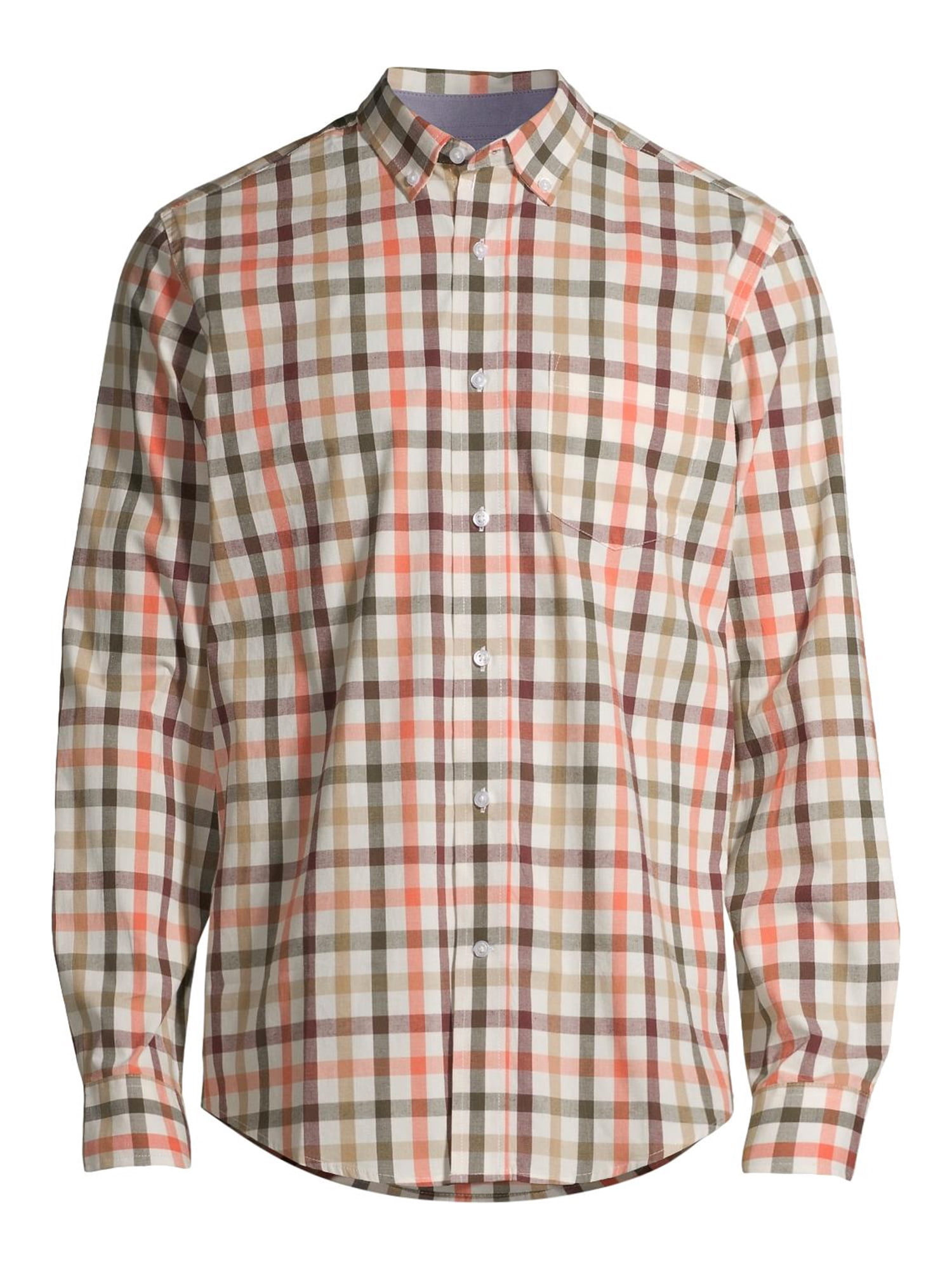 George Men's and Big Men's Long Sleeve Stretch Poplin Shirt, Sizes up to 5XLT