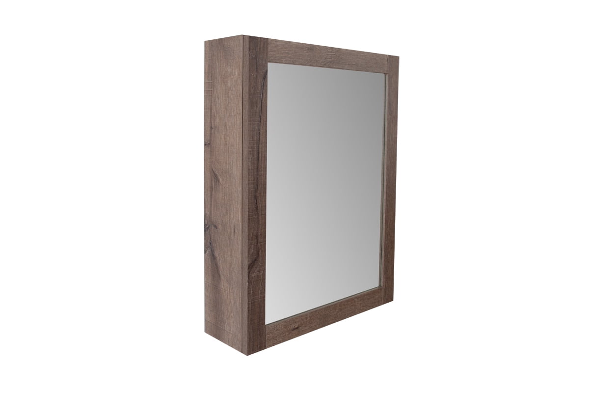 Mainstays Rustic Grey Wood Wall Mount Mirror Medicine