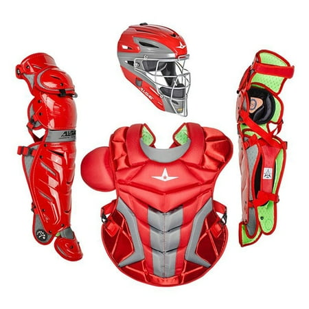 Baseball Softball Umpire Chest Protector - All-Star Sports S7 Axis Adult Pro Baseball Softball Catching Gear, Scarlet Red