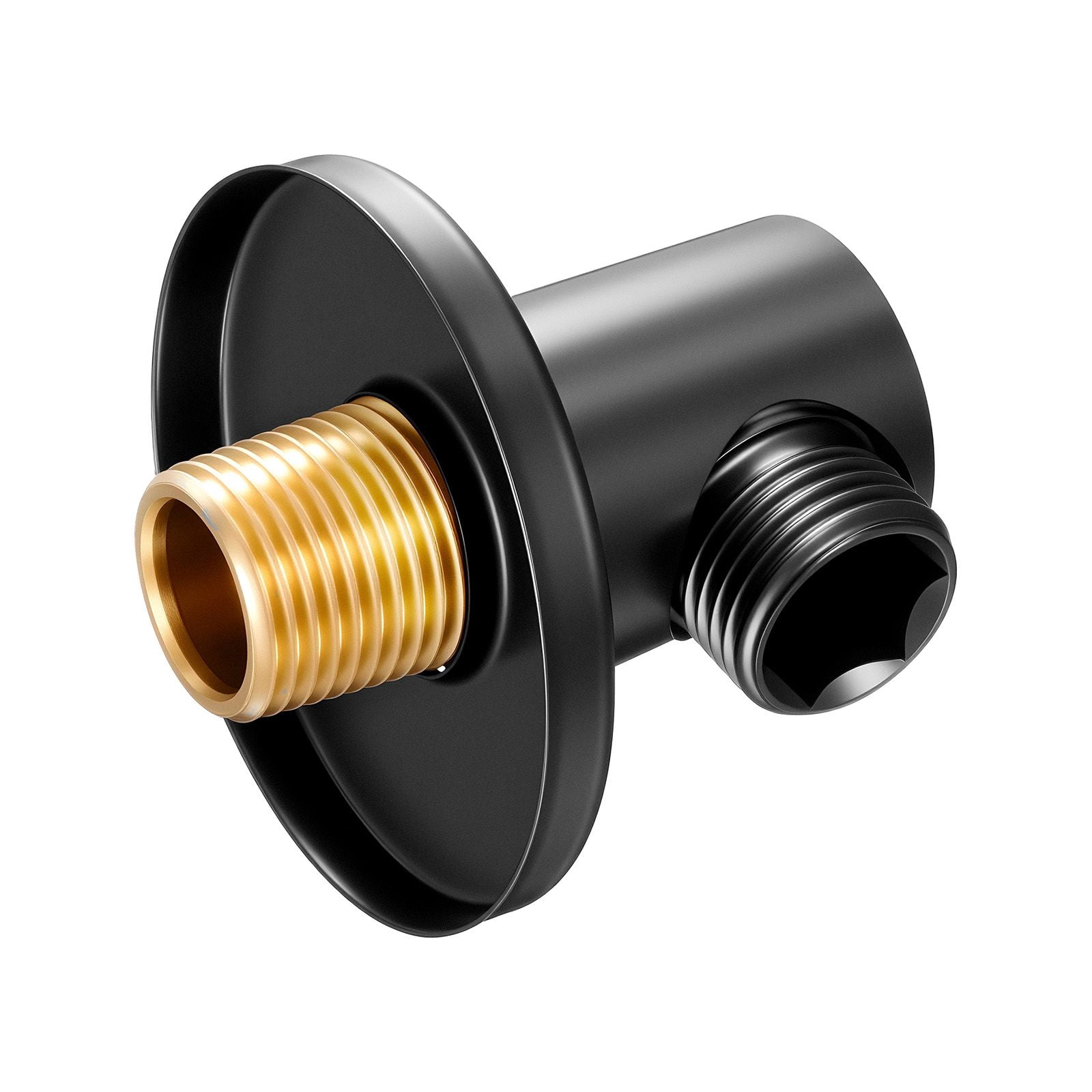 1/2 Inch Brass Wall Supply Elbow, NPT Inlet IPS Outlet Shower Hose Connector, Matte Black Corrosion Resistant for Bathroom Shower Fixture