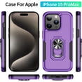 thumbnail image 6 of for iPhone 15 Pro Max Case for 15 Pro Max Cover，[Military-Grade Drop Protection] 15 Pro Max Case with Ring,15 Pro Max Shockproof Phone Case - Purple+Black, 6 of 12