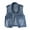 B-Blue, variant on Vintage Denim Vest for Women, Sleeveless Button-Front Jacket with Pockets