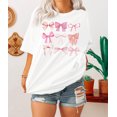 thumbnail image 6 of KimSoong Womens Bow Shirt Coquette Aesthetic T-Shirt Trendy Pink Bow Girly Tee Watercolor Pastel Bow Oversized Tops, 6 of 6