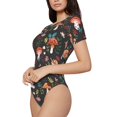 thumbnail image 2 of Naloa Mushroom Snail Women's Short-Sleeved Onesie, One-Piece Swimsuit for Parties, dates, clubs - Large, 2 of 9