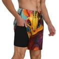 thumbnail image 2 of Logiee Colorful Flower Chameleon Print Men's Swim Trunk,Quick Dry Board Shorts ,Men's Swim Trunks with Compression Liner, Bathing Suits with Pockets-XX-Large, 2 of 6