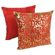 Blazing Needles Paisley Scaled Velvet Throw Pillow - Set of 2