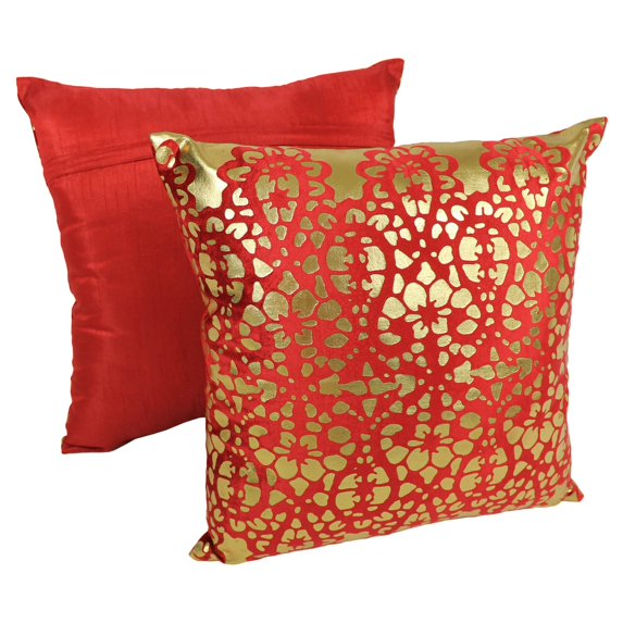 Blazing Needles Paisley Scaled Velvet Throw Pillow - Set of 2