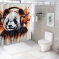 thumbnail image 7 of Orinice Panda Headphones Modern Art Bathroom Decor Set Colorful Luxurious Graphic Print Polyester Fabric Fashion Shower Curtain Set with Hooks 100% Polyester Home Bathtubs Bathroom Decoration 36x72, 7 of 7