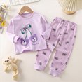 thumbnail image 2 of NOLDARES Toddler Boy Outfits Cartoon Print Long Sleeve Sweatshirt Tops Casual Pants Baby Boy Clothes 2pcs Set Casual Clothing(Light Purple,6-12 M), 2 of 6