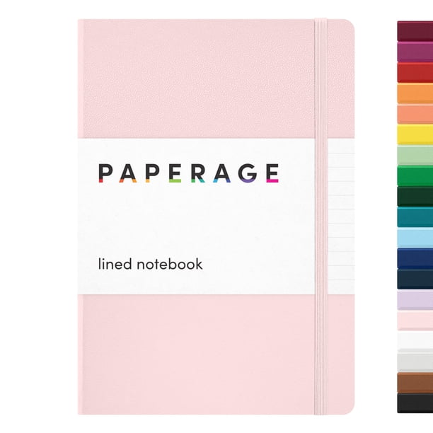 Cuaderno PAPERAGE rayado 160 páginas, 14 x 21 cm, color rubor