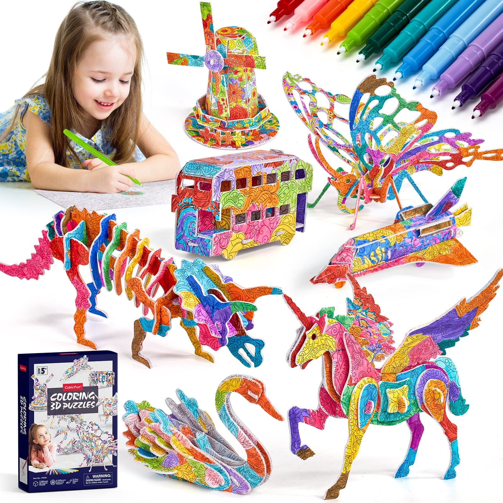 Arts Crafts for Kids Ages 6 8 12 7 Sets Mandala 3D Coloring Puzzles Art Supplies for Kids 9 12 DIY 3D Puzzles for Kids Ages 3 5 4 8 Crafts for Girls Ages 6 8 12 Origami Kit for Kids Ages Walmart