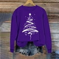 thumbnail image 2 of COM1950s Chandails en Molleton de Noël pour Femmes, Sweat à Capuche Imprimé de Noël pour Femmes, Col Rond Manches Longues, Hauts de Noël pour Femmes, Sweat à Capuche Femmes, Longs Chandails en Molleton pour Femmes, 2 of 5