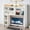 White, variant on CLIPOP Desktop Bookshelf, Countertop Storage Hutch with 7 Shelves for Computer Desk, 35.4'' 3-Tier Display Rack, Multipurpose Wooden Desk Hutch Storage Organizer for Home Office Dorm, Brown