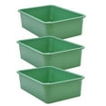 thumbnail image 1 of Plastic Storage Bin, Green - Large - Pack of 3, 1 of 1