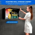 thumbnail image 5 of Pataku Garage Wall Cabinet with Up-Flip Doors, 31“W Hanging Steel Wall Storage Cabinet with Pegboard, Black Metal Wall Mounted Cabinet for Bathroom, Kitchen, Home(20 ”H x 13”D), 5 of 17