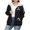 F Black, variant on Horkkom Zip Up Hoodie Women Plus Size Fuzzy Fleece Jacket Letter Print Winter Coats with Pockets L