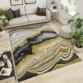 thumbnail image 2 of Modern Abstract Black Gold Marble Texture Area Rugs, Light Luxury Black and White Gold-Plated Indoor Non-Slip Rugs, for Living Room Bedroom Kitchen Entryway Floor Mat-3x4ft, 2 of 7
