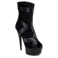 thumbnail image 2 of Ellie Shoes IS-E-609-Struck 6 Inch Platform Stretch Material with contrasting Straps Black Microfiber / 11, 2 of 6